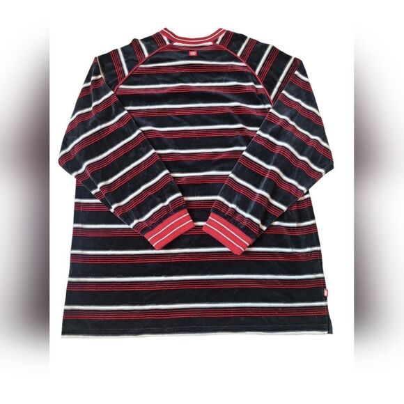 Rare Ecko Unltd Velour Striped Black & Red Long Sleeve Shirt Men's Size XXL - Picture 2 of 11